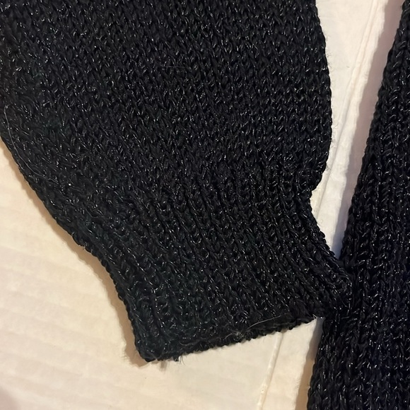 VTG-80’s-Franco Valeri-S-black/white/gold-Angora, V-neck, long sleeve, sweater. - Picture 4 of 14